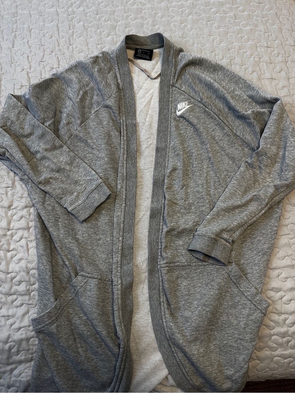 Nike Light Grey Open Collar Sweatshirt